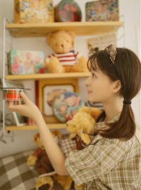 Soft sister girl girl private room teddy bear small fresh photo(7)